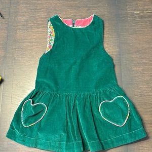 Girls Mini Boden Green corduroy jumper, size 3-4Y